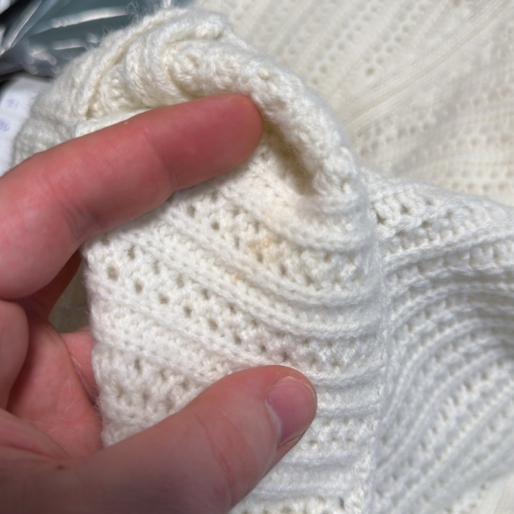 Madewell Pointelle-Stitch Mockneck Sweater in Heather Ivory - Picture 14 of 15